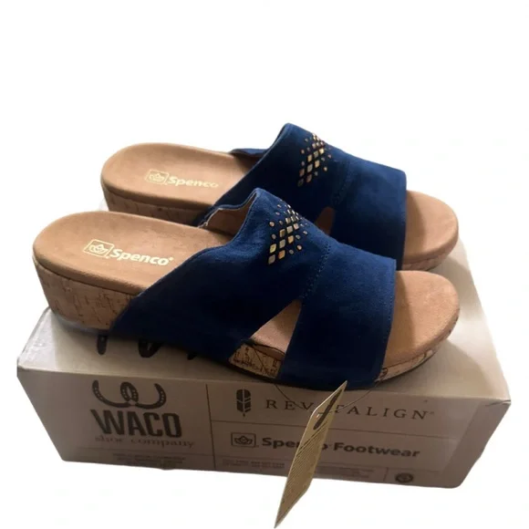 Spenco Passport Wedge womens Slide Sandal 12B Dark Navy NWB - Picture 9 of 12